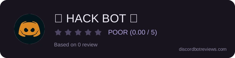 Rating widget preview for 🔥 HACK BOT 🔥