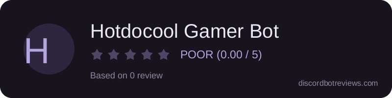 Rating widget preview for Hotdocool Gamer Bot