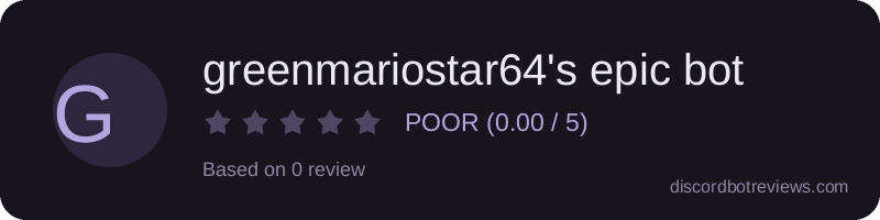 Rating widget preview for greenmariostar64's epic bot