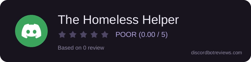 Rating widget preview for The Homeless Helper
