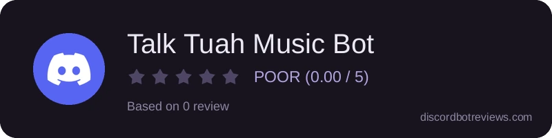 Rating widget preview for Talk Tuah Music Bot