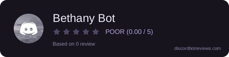 Rating widget preview for Bethany Bot