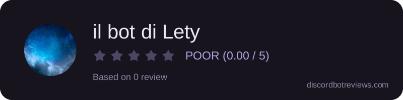 Rating widget preview for il bot di Lety