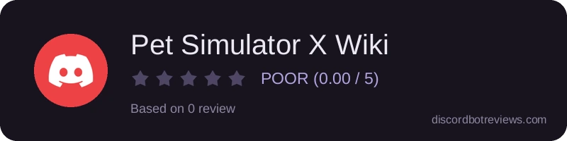 Rating widget preview for Pet Simulator X Wiki