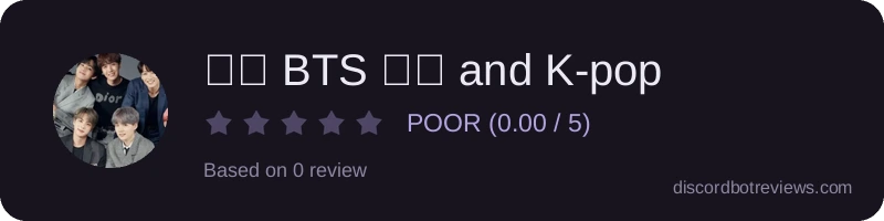 Rating widget preview for ⟭⟬ BTS ⟭⟬ and K-pop 