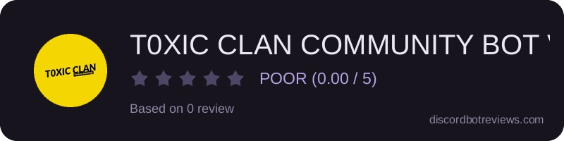 Rating widget preview for T0XIC CLAN COMMUNITY BOT V2