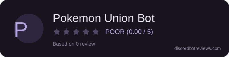 Rating widget preview for Pokemon Union Bot
