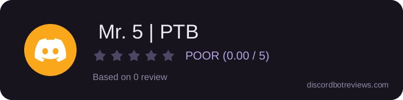 Rating widget preview for  Mr. 5 | PTB