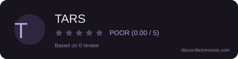 Rating widget preview for TARS
