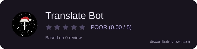 Rating widget preview for Translate Bot