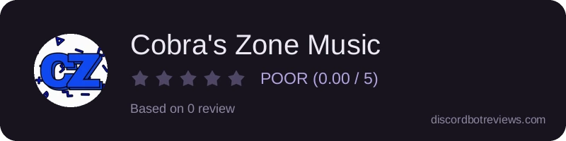 Rating widget preview for Cobra's Zone Music