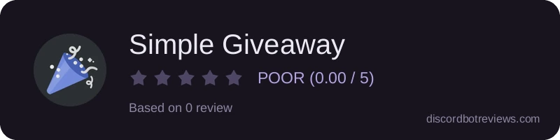 Rating widget preview for Simple Giveaway