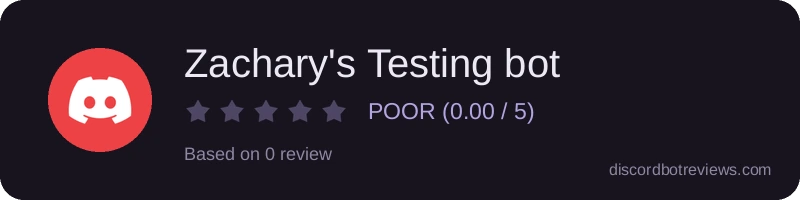 Rating banner for Zachary's Testing bot