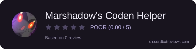Rating widget preview for Marshadow's Coden Helper