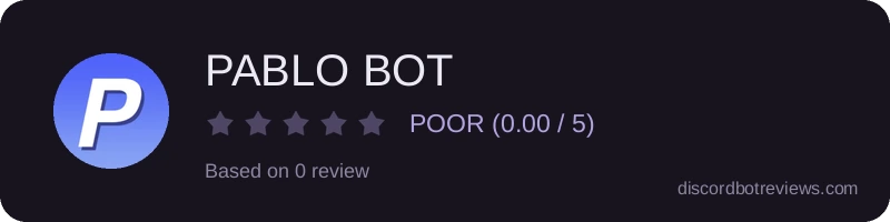 Rating widget preview for PABLO BOT