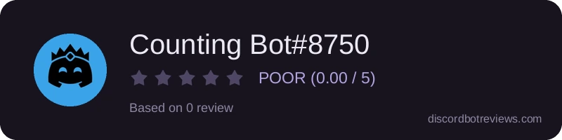 Rating widget preview for Counting Bot#8750
