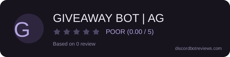 Rating widget preview for GIVEAWAY BOT | AG