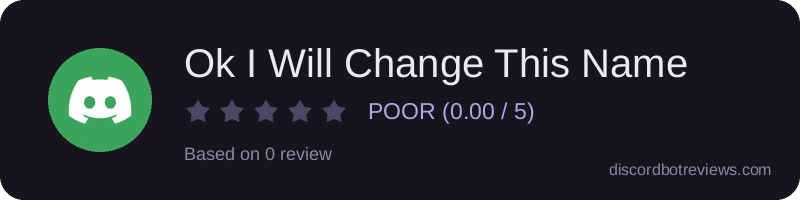 Rating widget preview for Ok I Will Change This Name