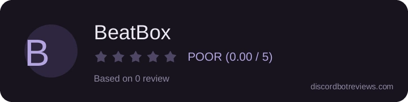 Rating widget preview for BeatBox