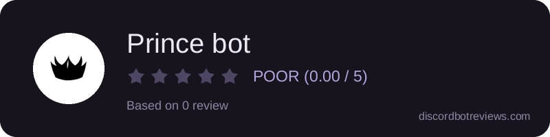 Rating widget preview for Prince bot