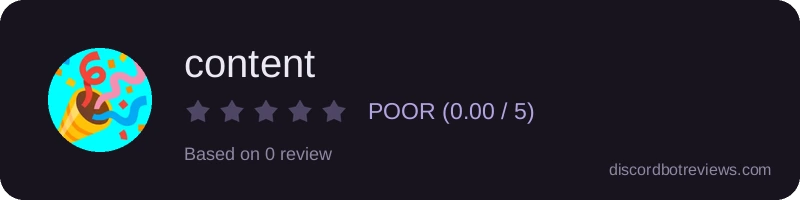 Rating widget preview for content