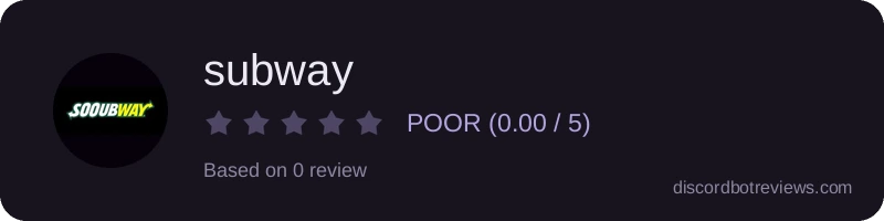 Rating widget preview for subway
