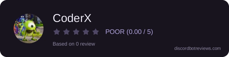Rating widget preview for CoderX