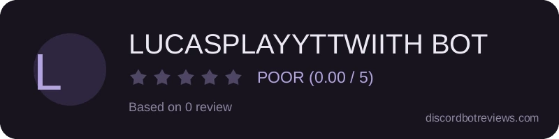 Rating widget preview for LUCASPLAYYTTWIITH BOT