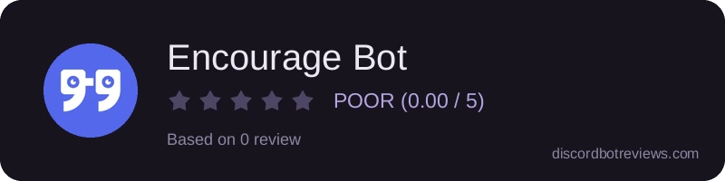 Rating widget preview for Encourage Bot