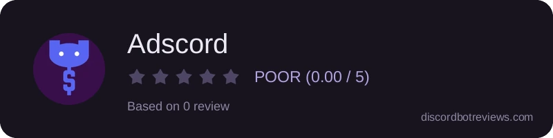 Rating widget preview for Adscord