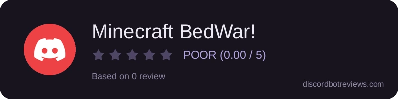 Rating widget preview for Minecraft BedWar!
