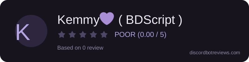 Rating widget preview for Kemmy💜 ( BDScript )