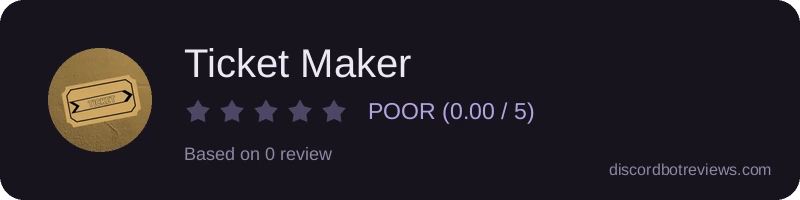 Rating widget preview for Ticket Maker