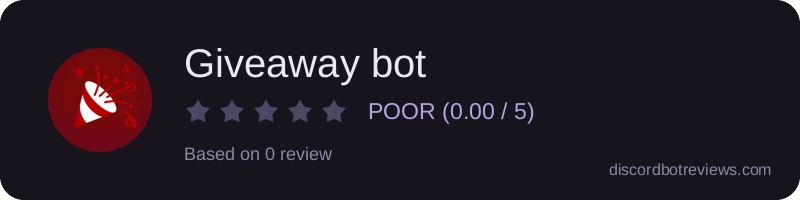Rating widget preview for Giveaway bot