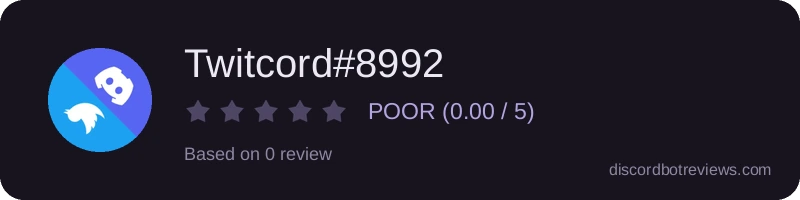 Rating widget preview for Twitcord#8992
