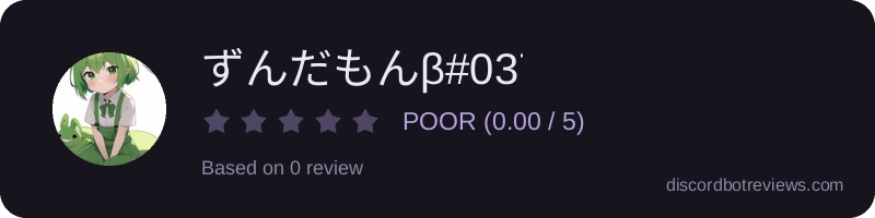 Rating widget preview for ずんだもんβ#0372