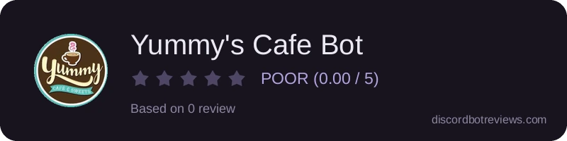 Rating widget preview for Yummy's Cafe Bot