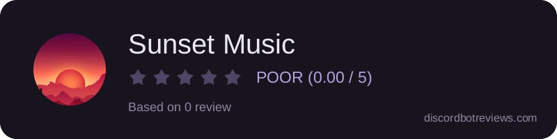 Rating widget preview for Sunset Music