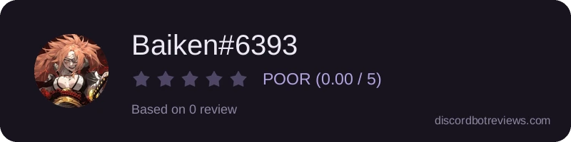 Rating widget preview for Baiken#6393