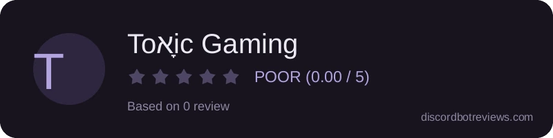 Rating widget preview for Toאָic Gaming