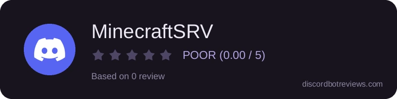 Rating widget preview for MinecraftSRV