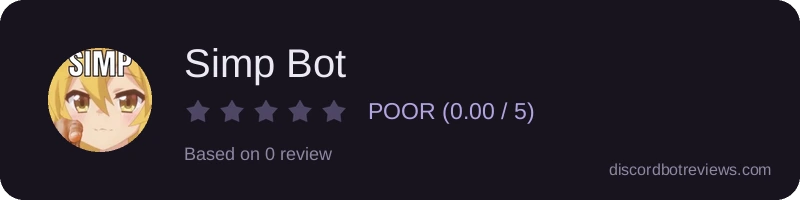 Rating widget preview for Simp Bot