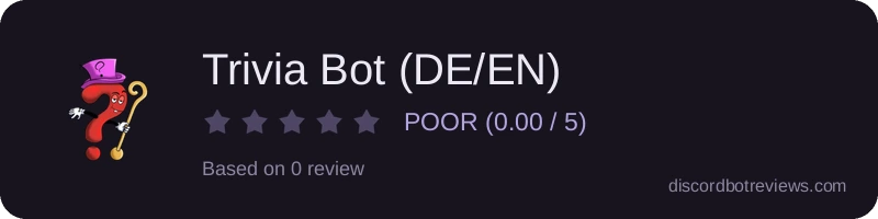 Rating widget preview for Trivia Bot (DE/EN)