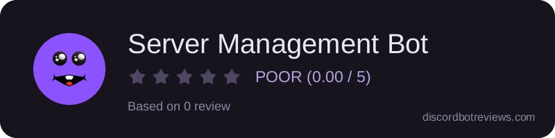 Rating widget preview for Server Management Bot