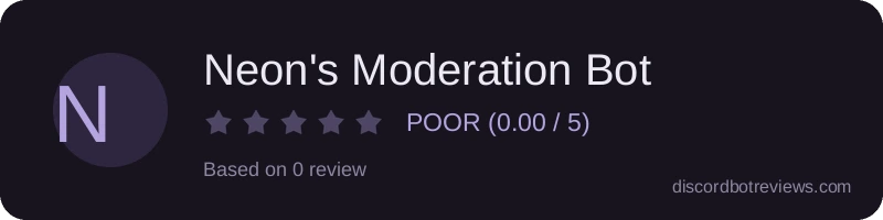 Rating widget preview for Neon's Moderation Bot