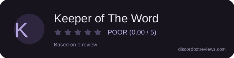 Rating widget preview for Keeper of The Word