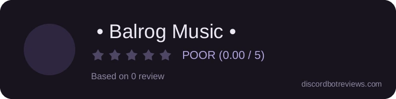 Rating widget preview for  • Balrog Music •