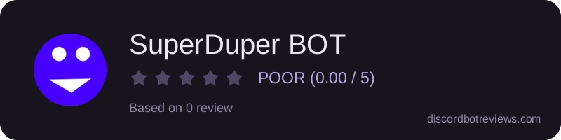 Rating widget preview for SuperDuper BOT