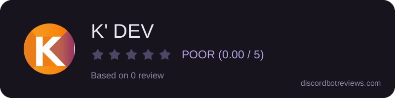Rating widget preview for K' DEV