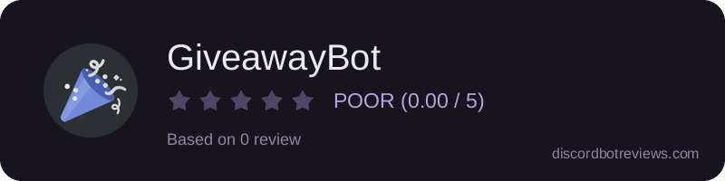 Rating widget preview for GiveawayBot